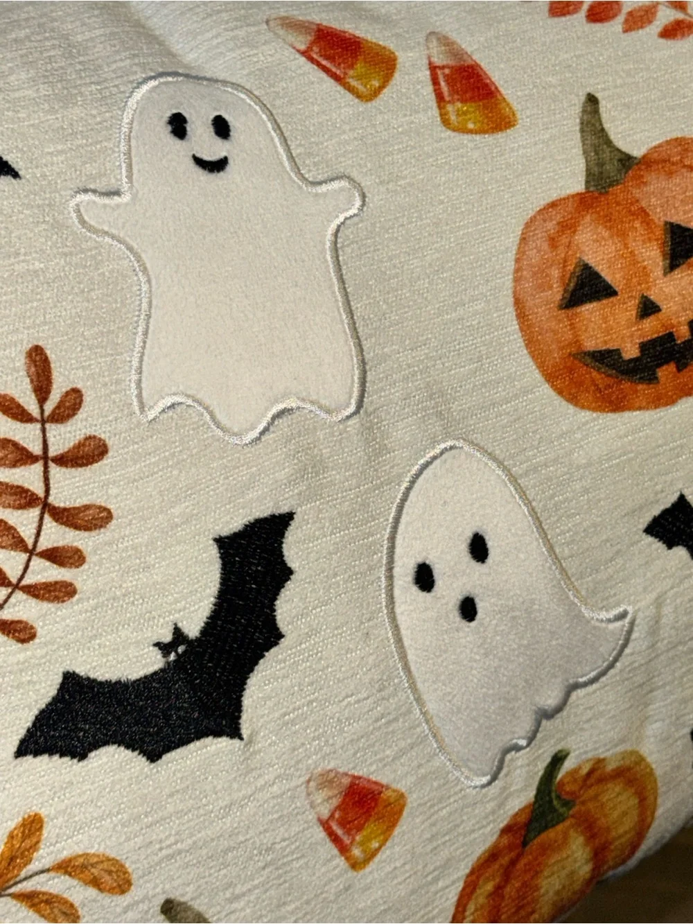 Boo’s pumpkin grove Halloween Pumpkin & Ghost decorative pillow Orange, black
